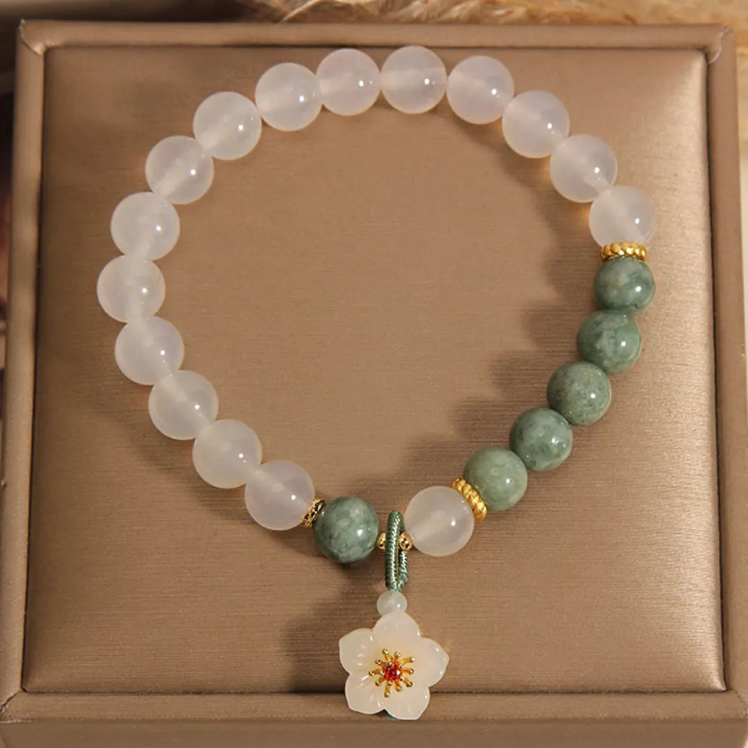 Jade and Agate Bracelet "Spring Sweetness"