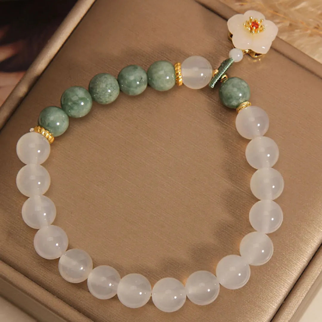 Jade and Agate Bracelet "Spring Sweetness"