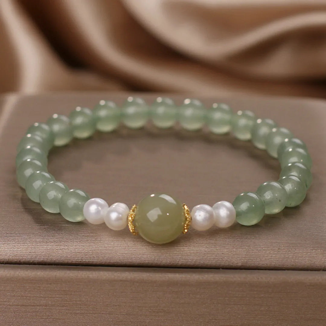 Bracelet Jade et Perle "Élégance Classique"