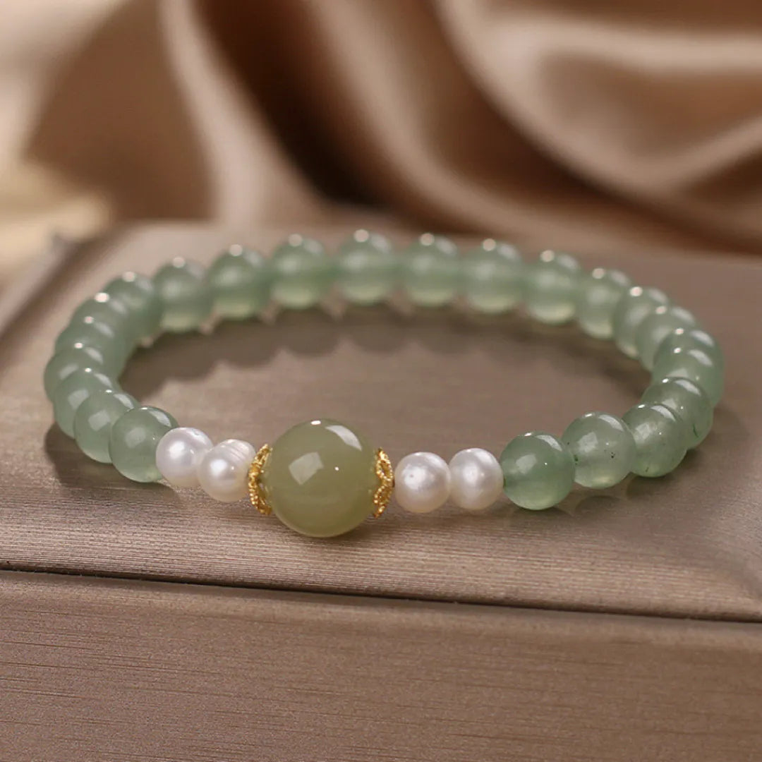 Bracelet Jade et Perle "Élégance Classique"