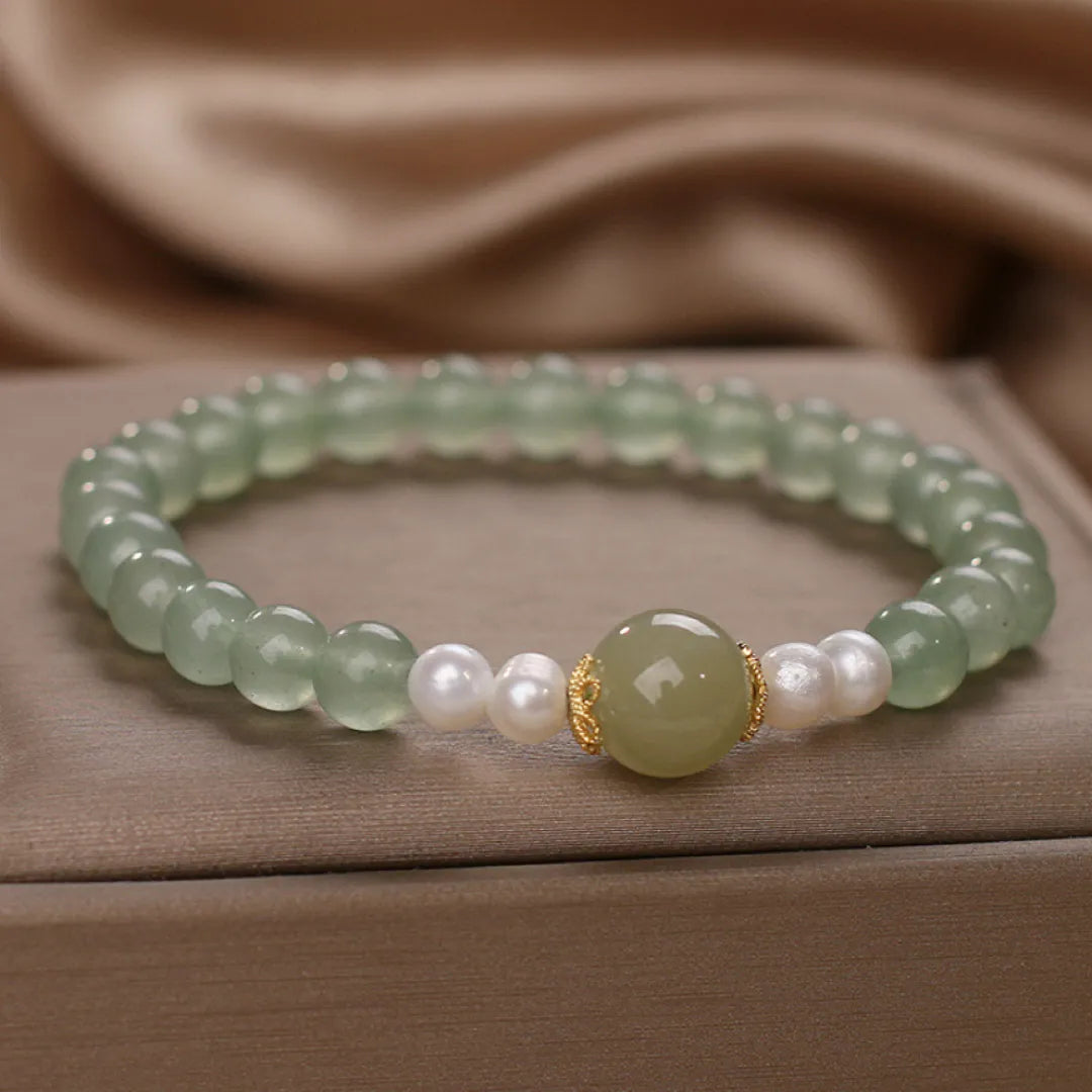 Bracelet Jade et Perle "Élégance Classique"