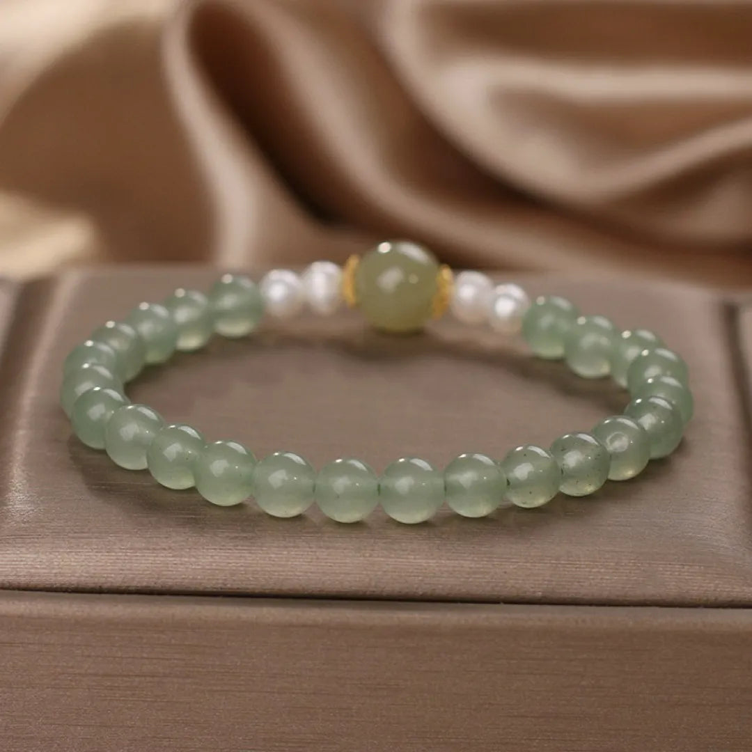 Bracelet Jade et Perle "Élégance Classique"