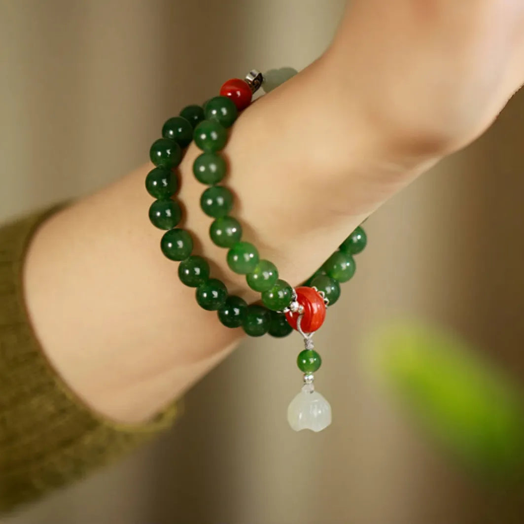 Armband Jade Lotus "Chance Lotus" Silber