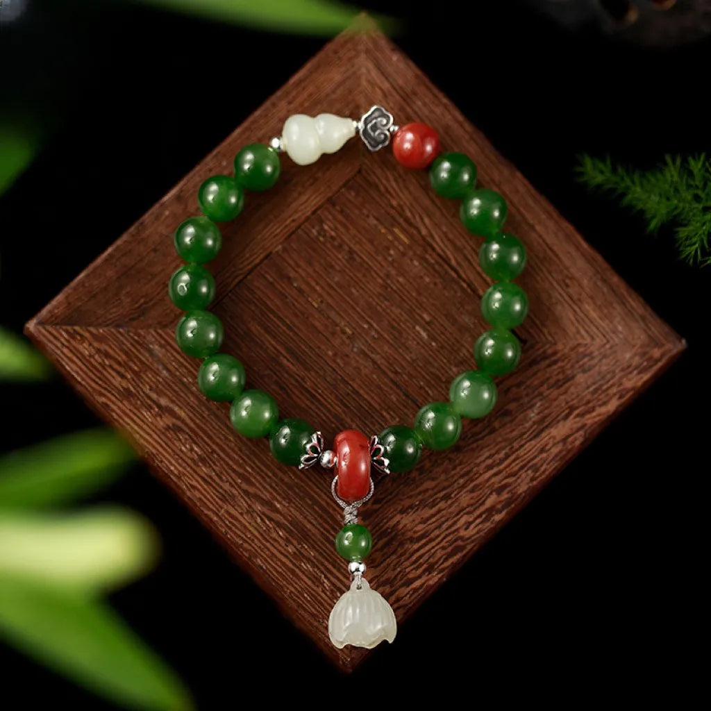 Armband Jade Lotus "Chance Lotus" Silber