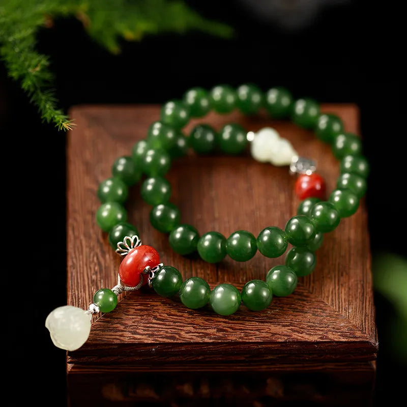 Jade Lotus Bracelet "Chance Lotus" Silver