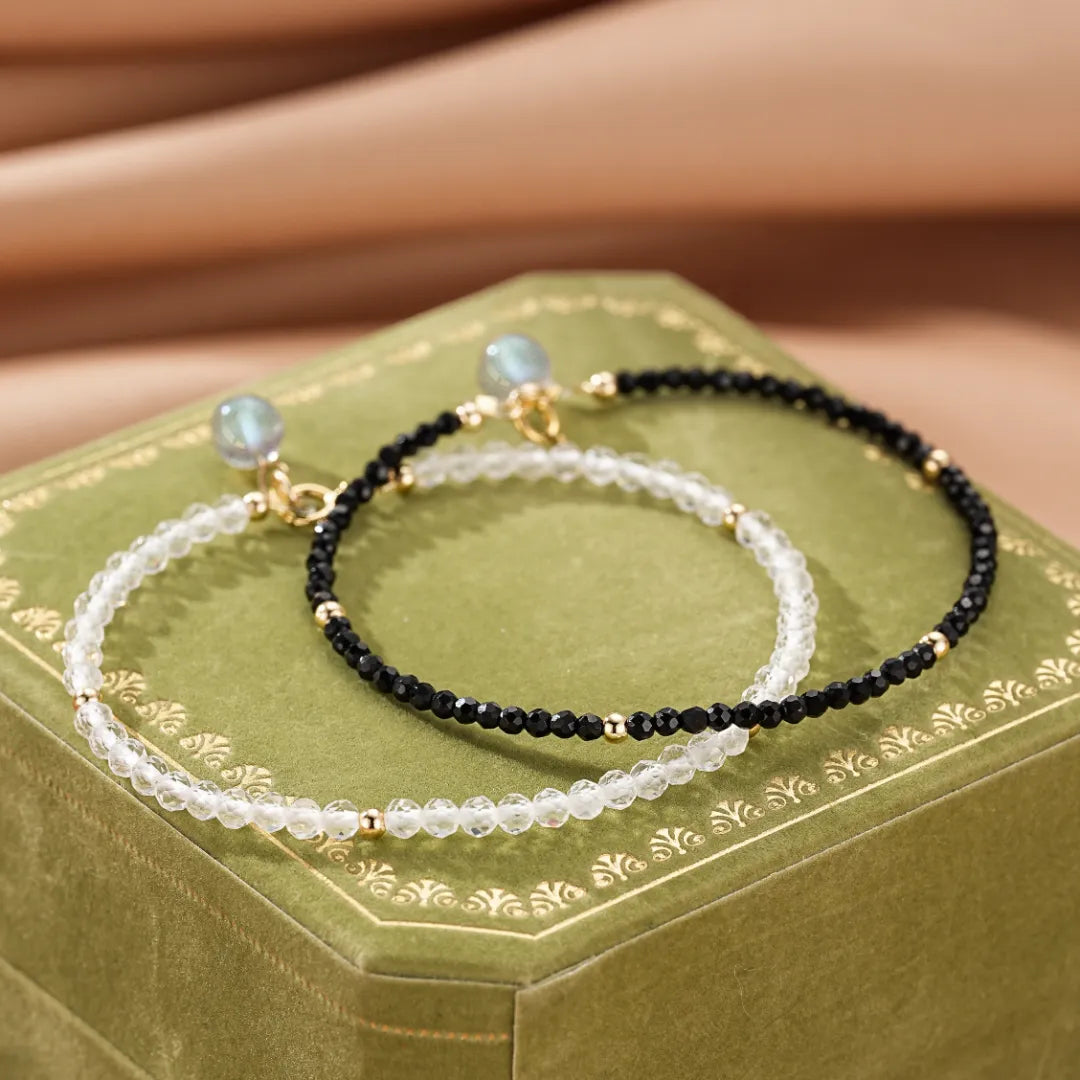 Labradorite and Rock Crystal Bracelet "Intense Charm"