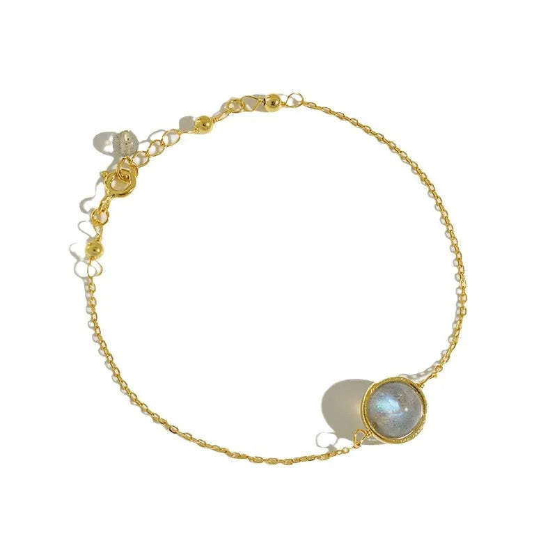 Labradorite Bracelet "Arctic Light" Gold-Plated Silver