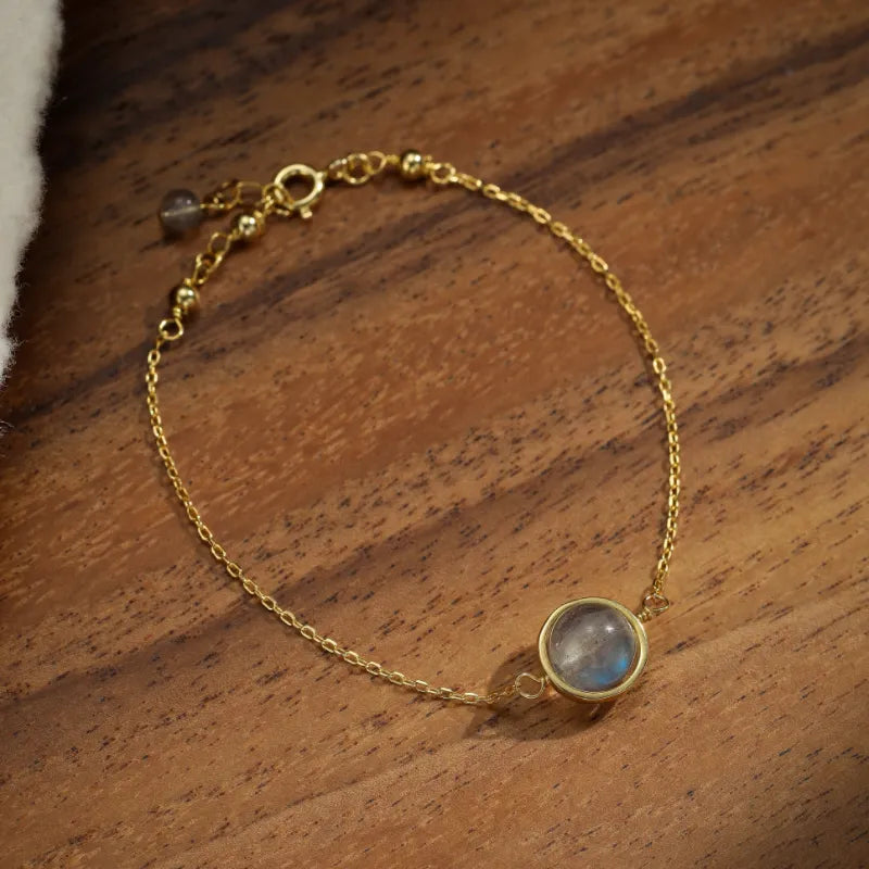 Labradorite Bracelet "Arctic Light" Gold-Plated Silver