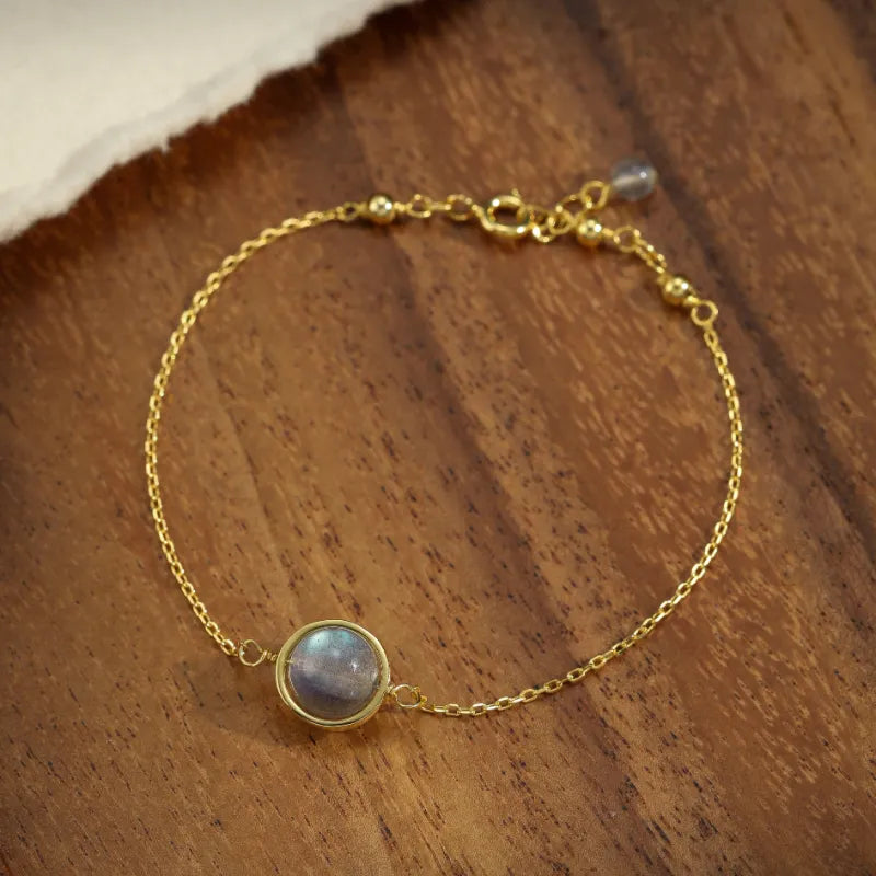 Labradorite Bracelet "Arctic Light" Gold-Plated Silver