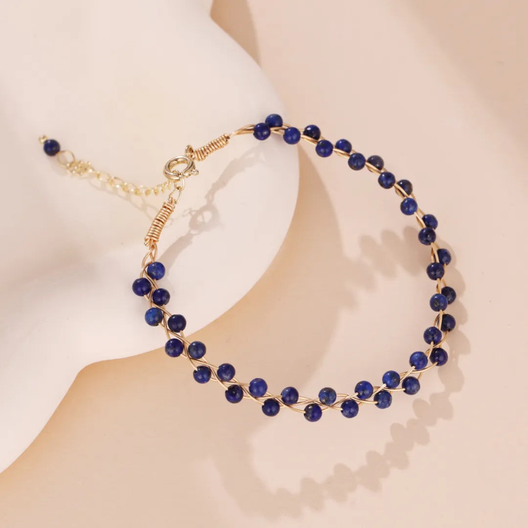 Lapis Lazuli Bracelet "Nocturnal Vine" Gold