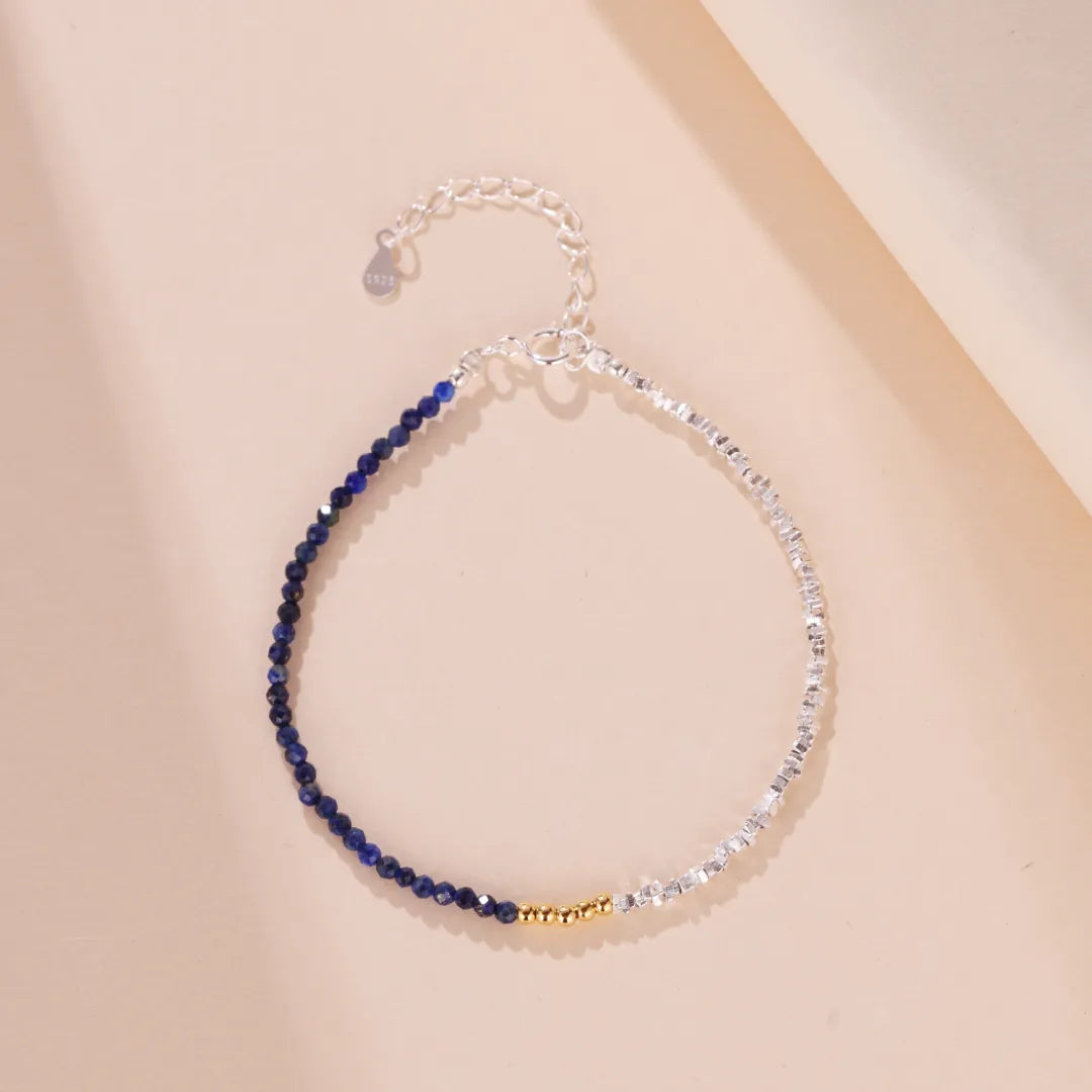 Armband Lapis Lazuli "Nuit Boréale" Silber