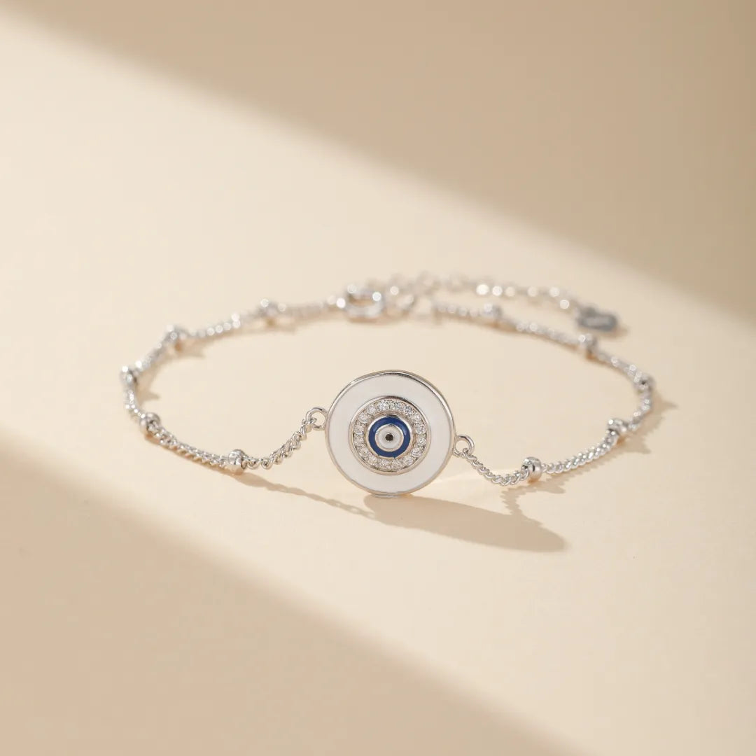 Evil Eye Bracelet "Luminous Guardian" Silver