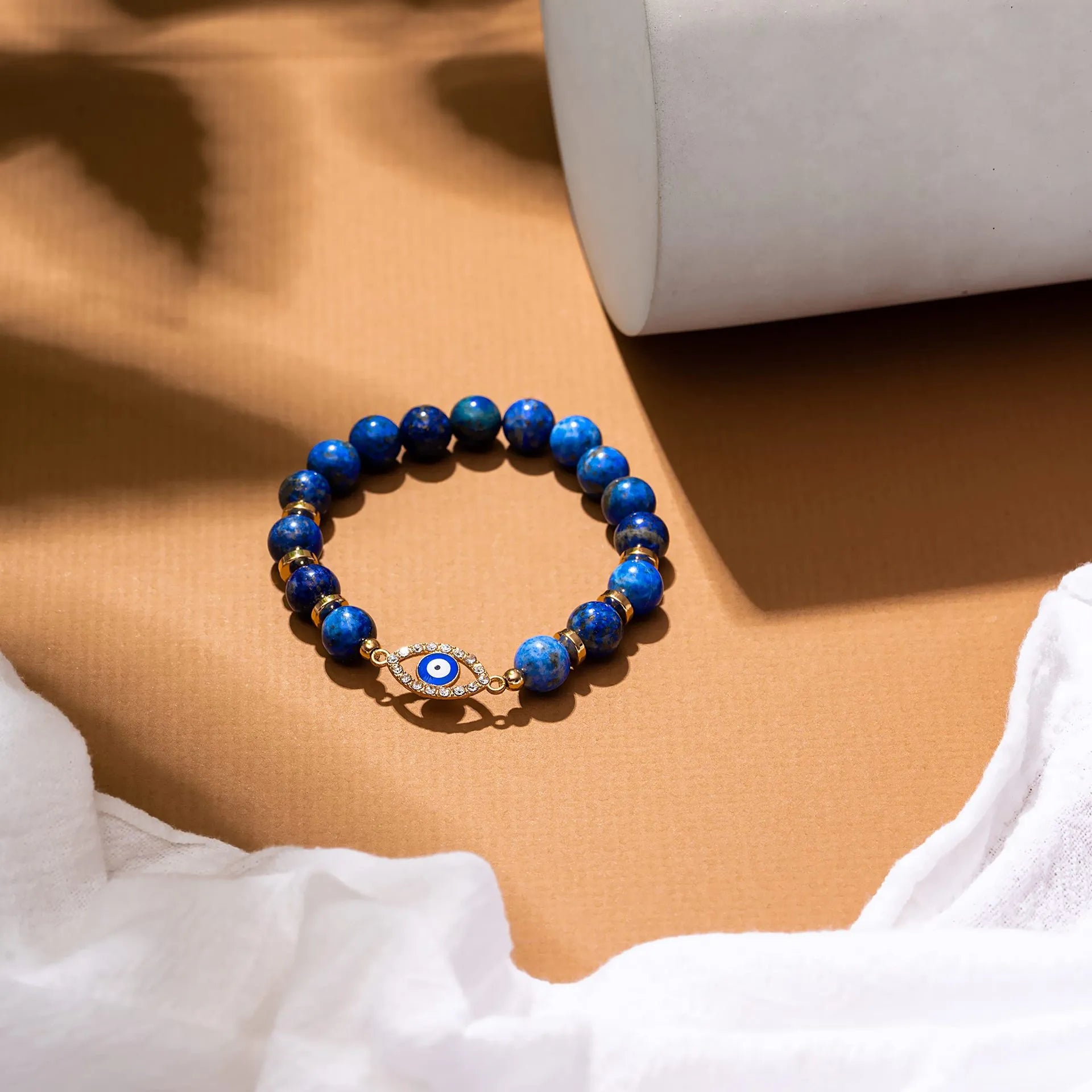 Bracelet Mauvais Œil Lapis Lazuli "Bleu Serein"