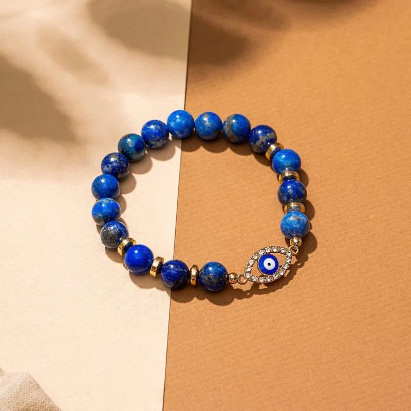 Bracelet Mauvais Œil Lapis Lazuli "Bleu Serein"