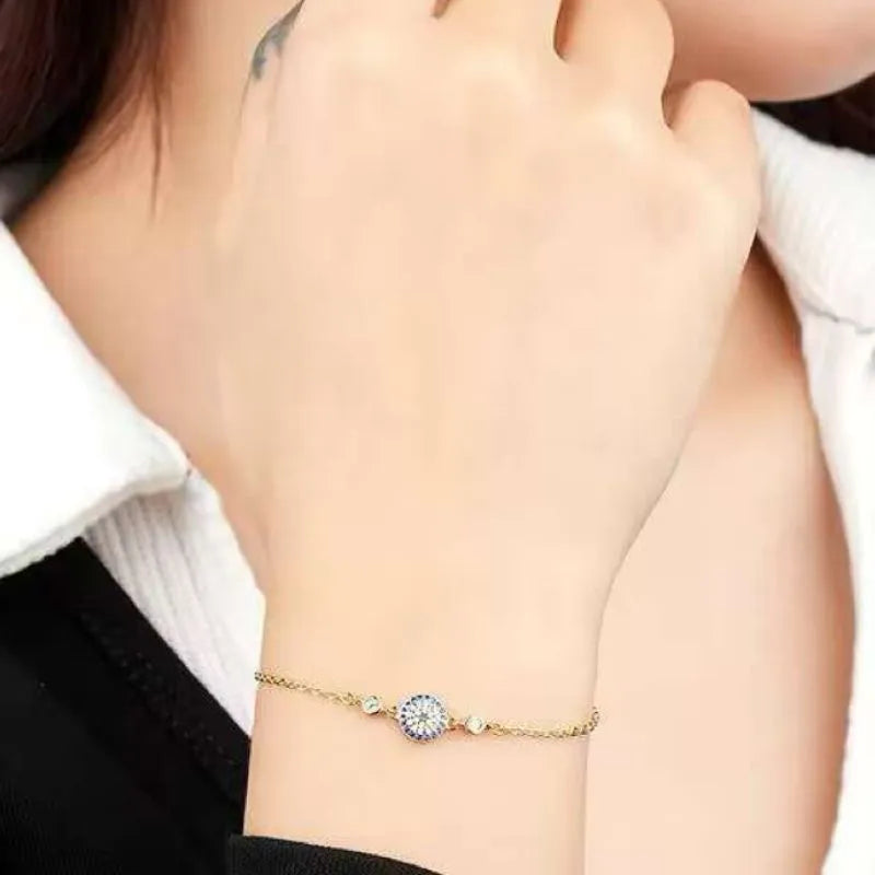 Gold-plated Silver "Celestial Mirage" Evil Eye Bracelet