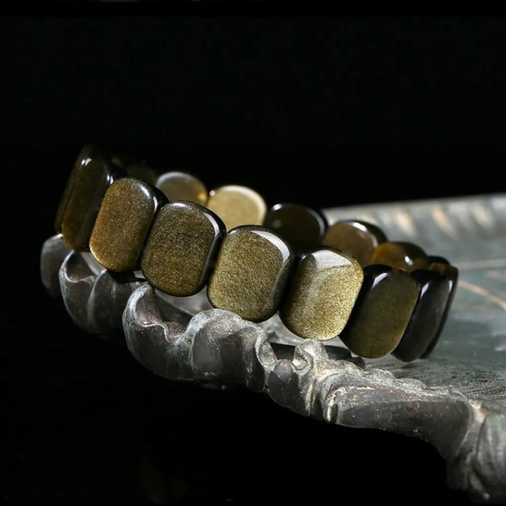 Obsidian Gold Bracelet "Mystical Earth"