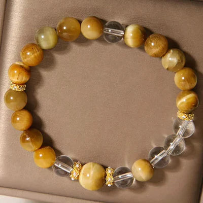 Tigerauge- und Bergkristallarmband "Lebensenergie"