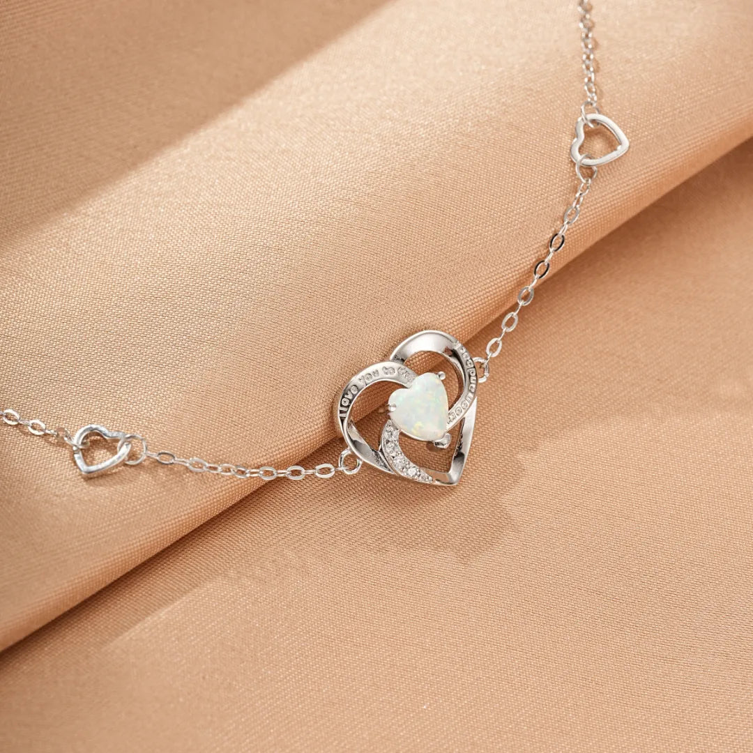 Bracciale Opale "Cuore Puro" Argento