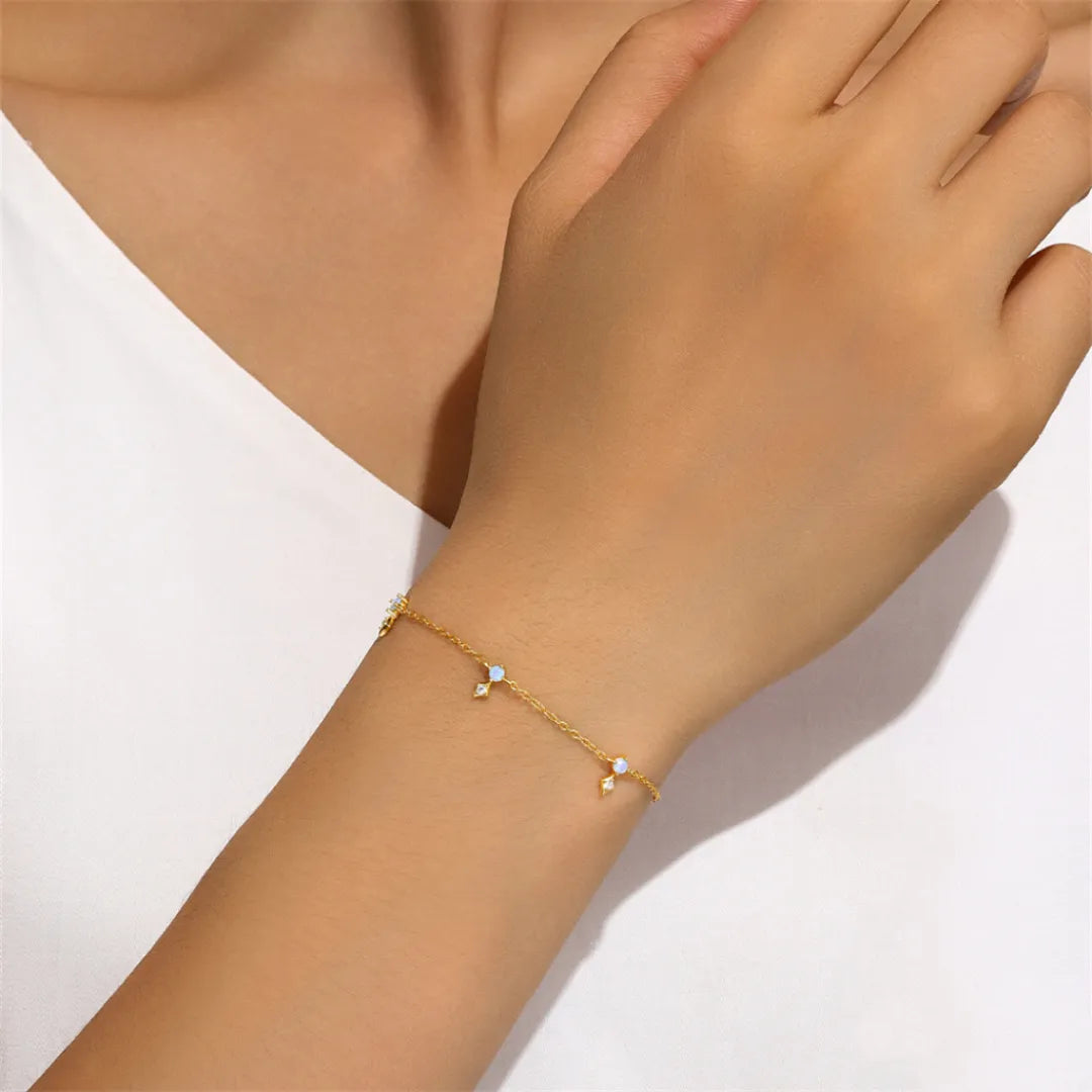 Opal Bracelet "Starry Sparkle" Gold Plated Silver