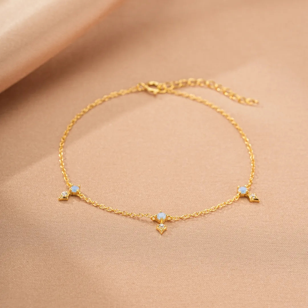 Opal Bracelet "Starry Sparkle" Gold Plated Silver