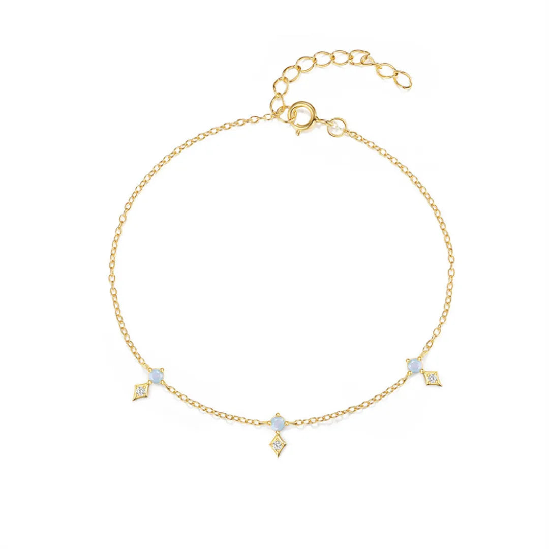 Opal Bracelet "Starry Sparkle" Gold Plated Silver