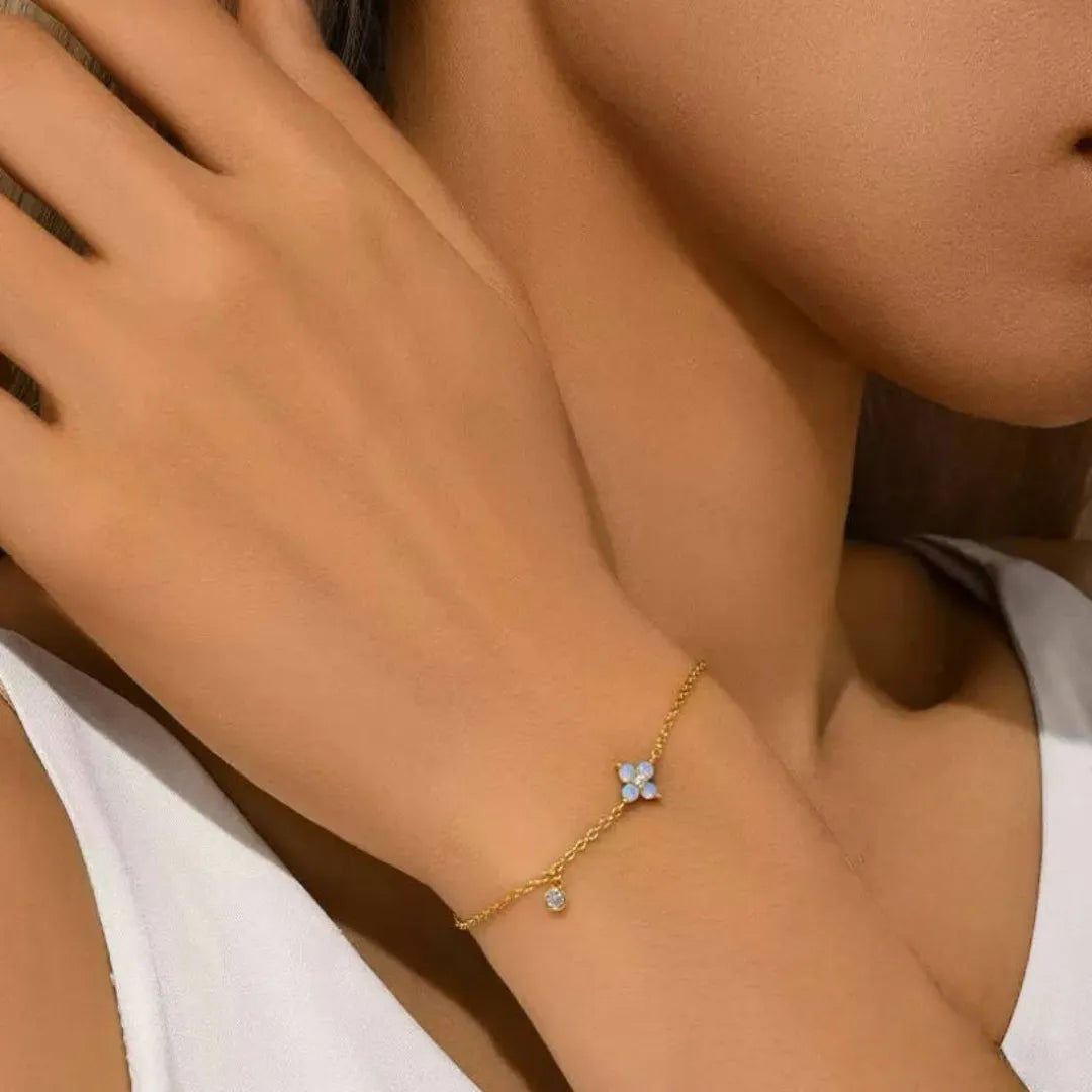 Gold Plated Silver Opal Bracelet "Pure Flower"