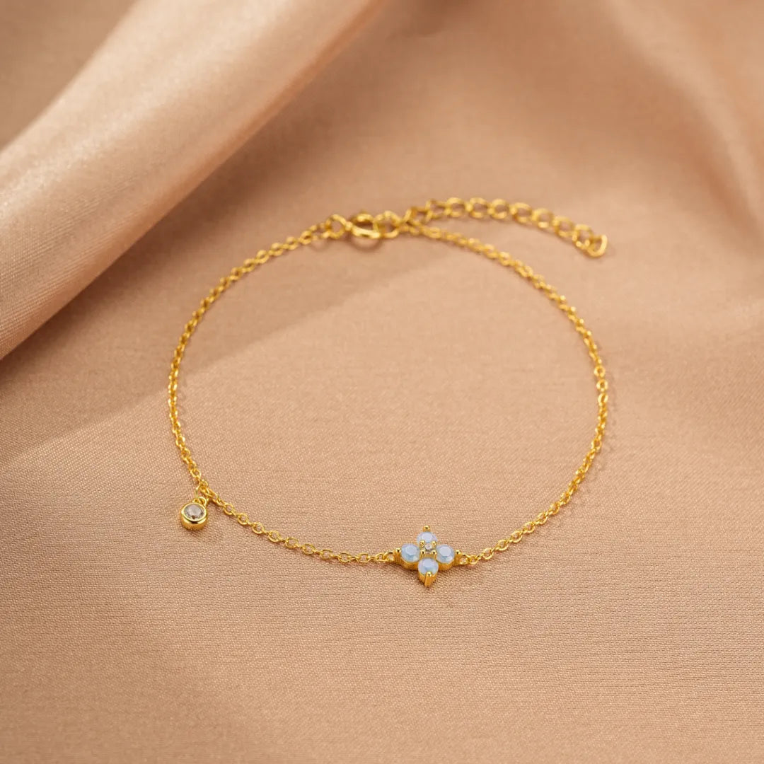 Gold Plated Silver Opal Bracelet "Pure Flower"