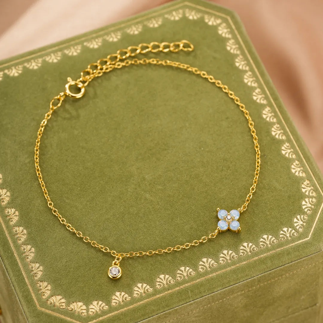 Gold Plated Silver Opal Bracelet "Pure Flower"