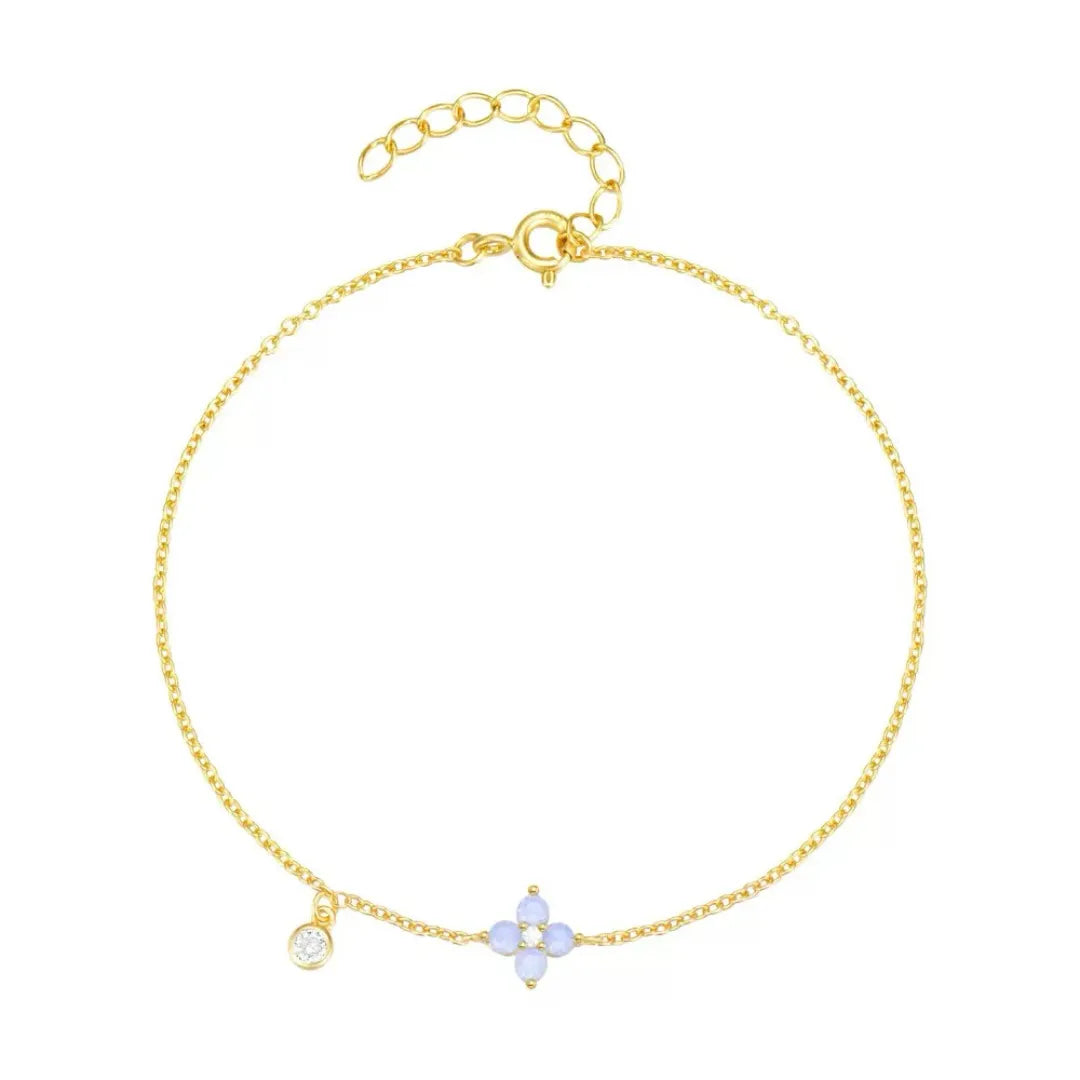 Gold Plated Silver Opal Bracelet "Pure Flower"