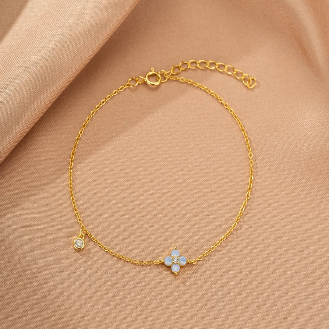 Gold Plated Silver Opal Bracelet "Pure Flower"