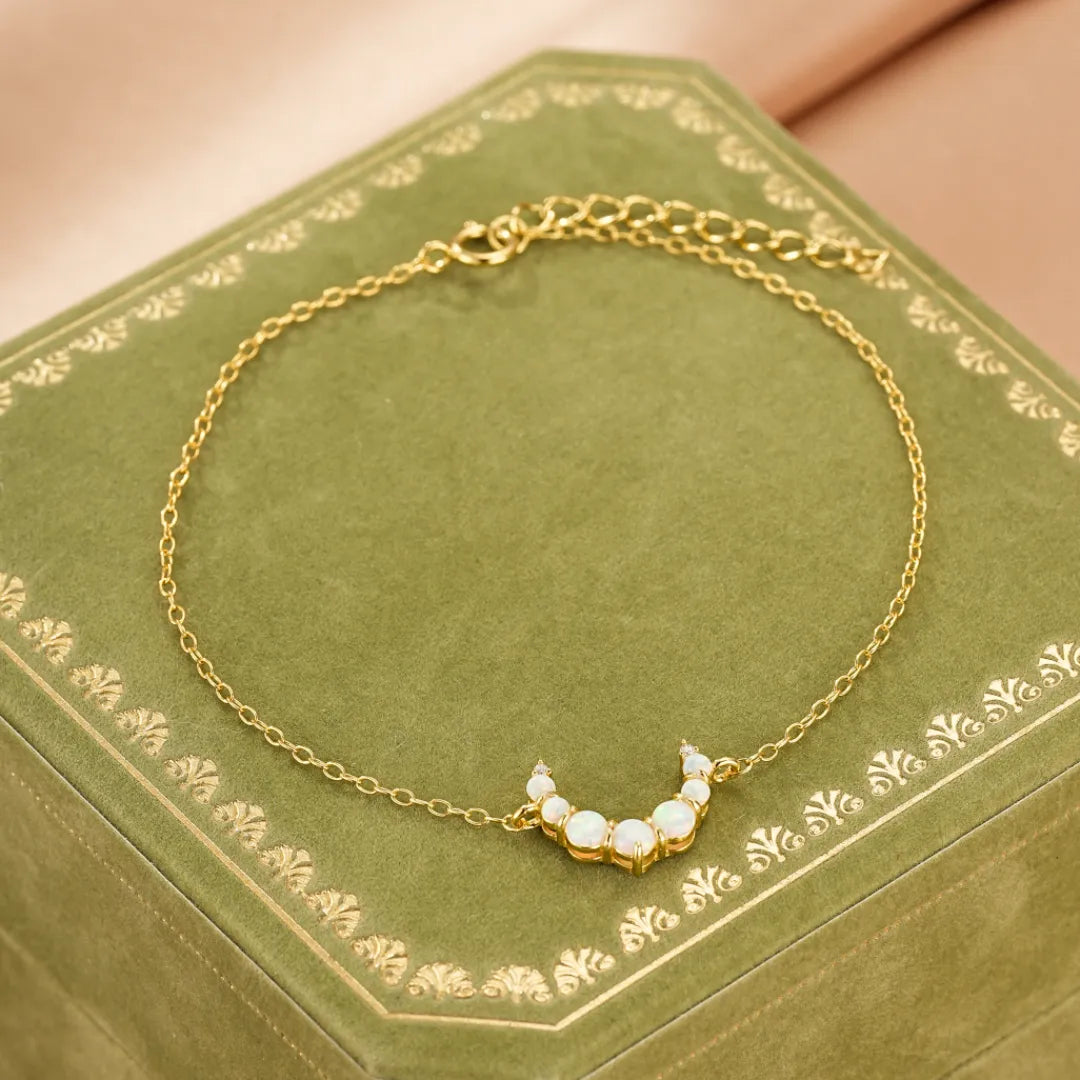 Bracciale Opale "Luna Dolce" Argento Dorato Oro