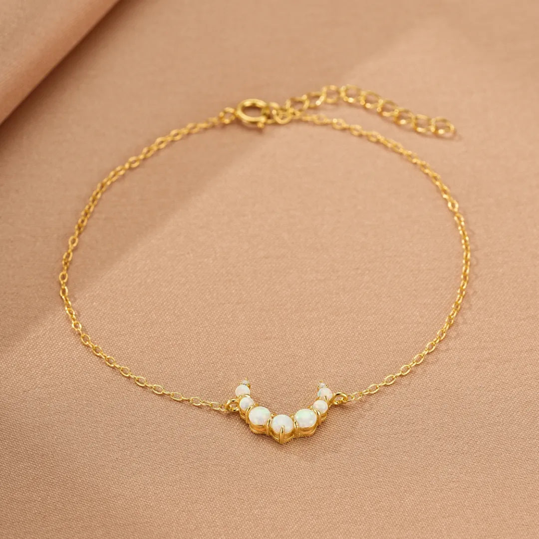 Bracciale Opale "Luna Dolce" Argento Dorato Oro