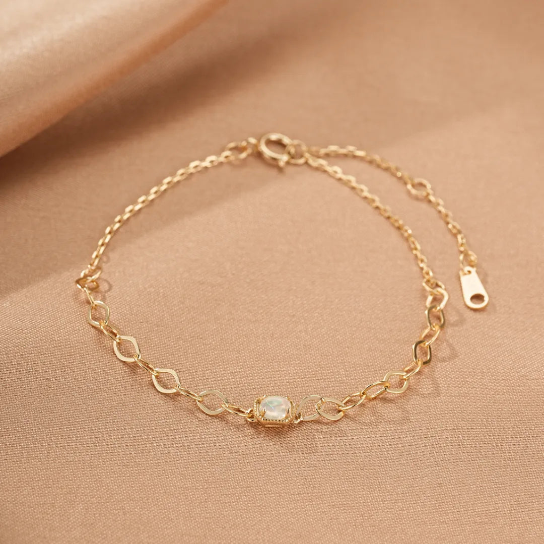 Opal Bracelet "Magic Reflections" Gold Plated Silver