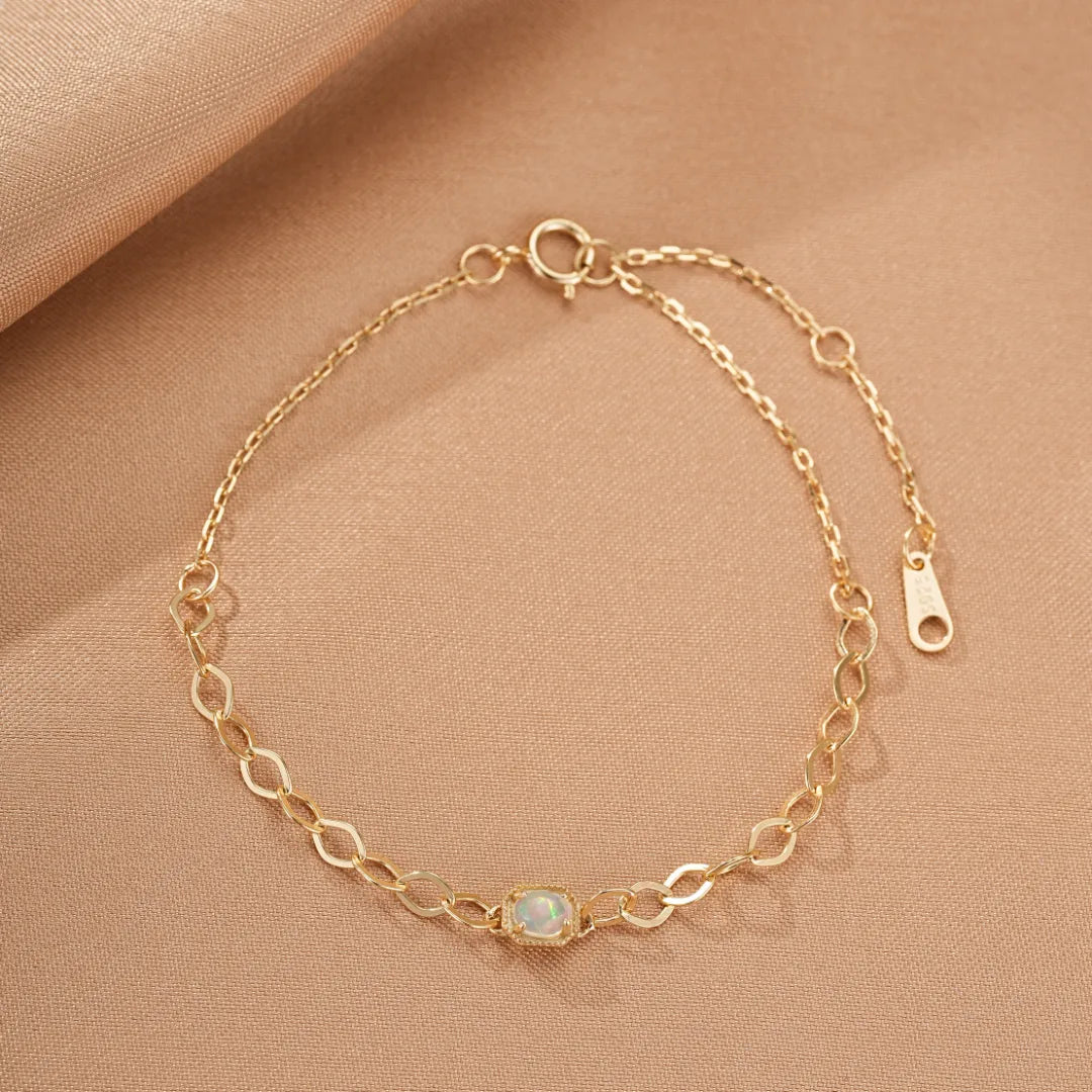 Opal Bracelet "Magic Reflections" Gold Plated Silver