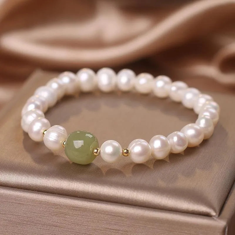 
Bracciale Perla e Giada "Serenità Naturale"
