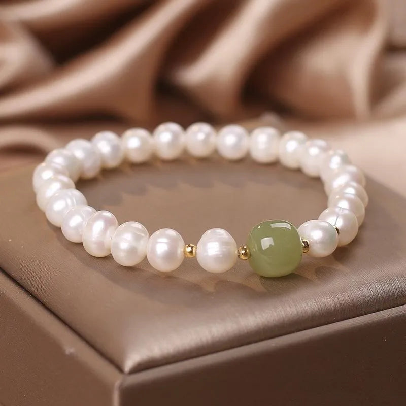 
Bracciale Perla e Giada "Serenità Naturale"
