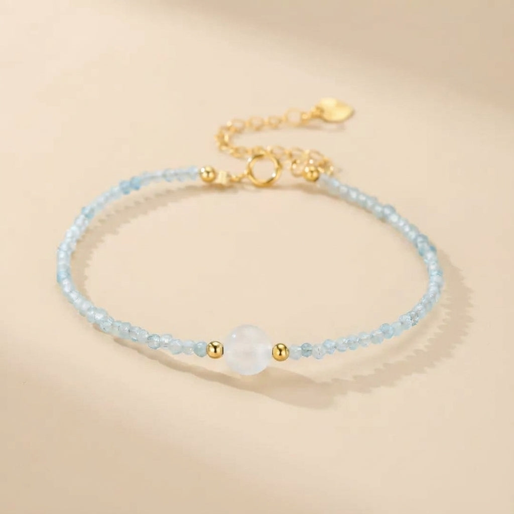 Moonstone and Aquamarine Bracelet "Ocean Serenity"