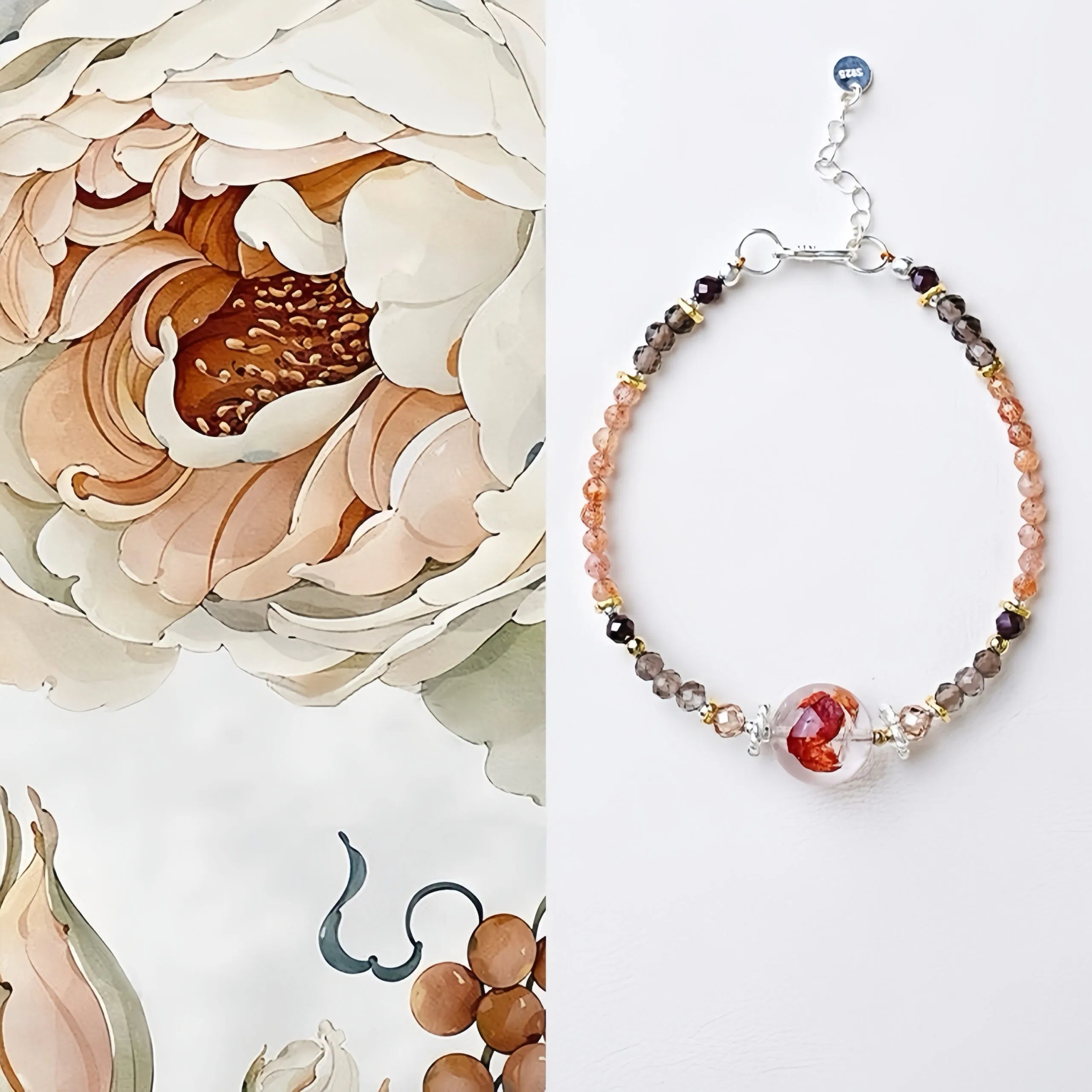 Sunstone Bracelet – Captivating Sparkle, Gold Plated Silver