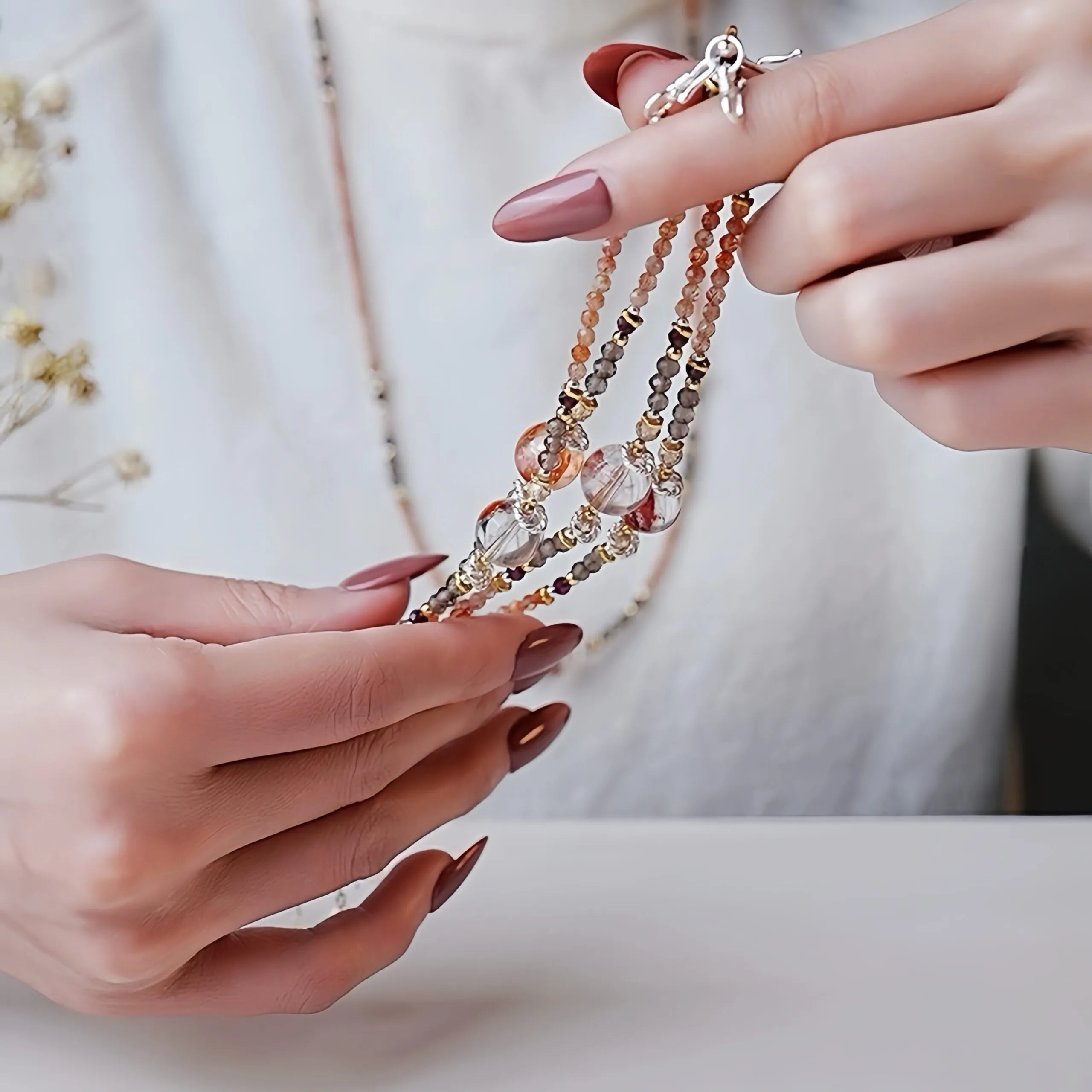 Sunstone Bracelet – Captivating Sparkle, Gold Plated Silver