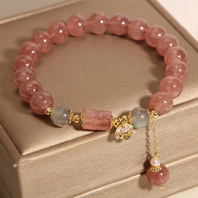 Bracelet Strawberry Quartz "Sweet Flower"