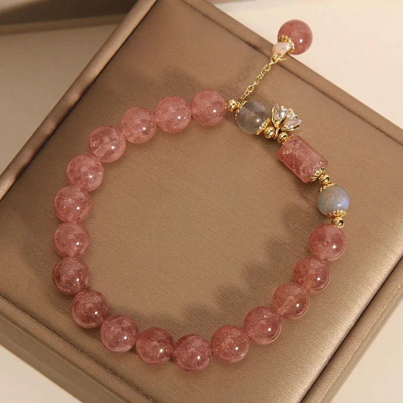 Bracelet Strawberry Quartz "Sweet Flower"