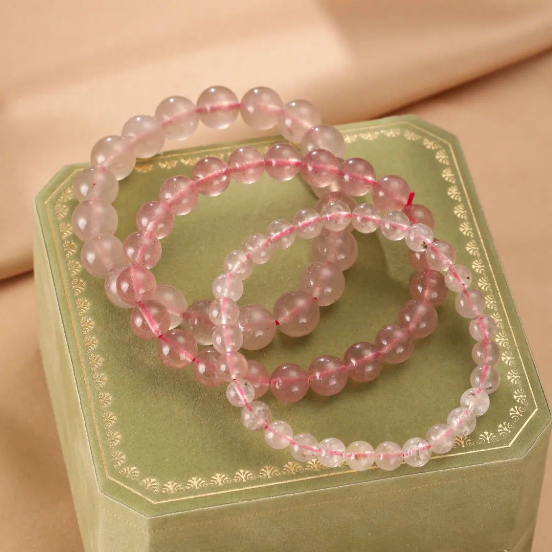 Bracelet Quartz Fraise "Rose Doux"