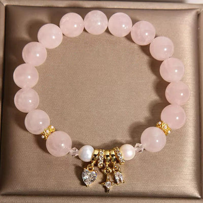 Rose Quartz and Pearl Bracelet "Celestial Sweetness"