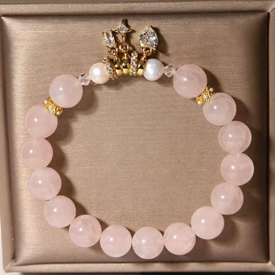 Rose Quartz and Pearl Bracelet "Celestial Sweetness"
