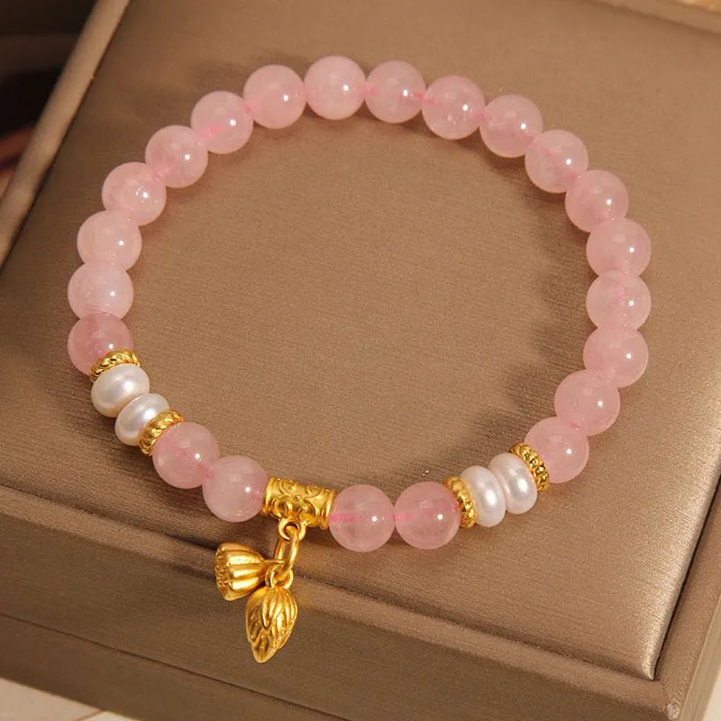 Rose Quartz Bracelet "Awakening of the Lotus"