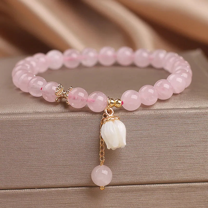 Rose Quartz Bracelet "Tulip"