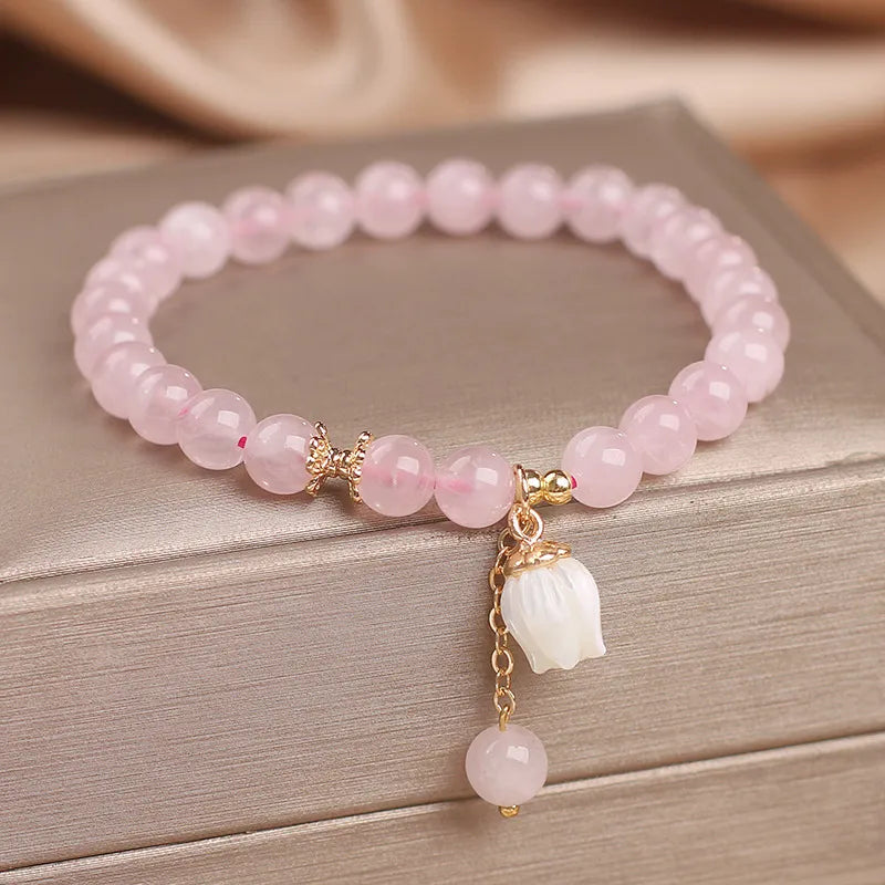 Rose Quartz Bracelet "Tulip"