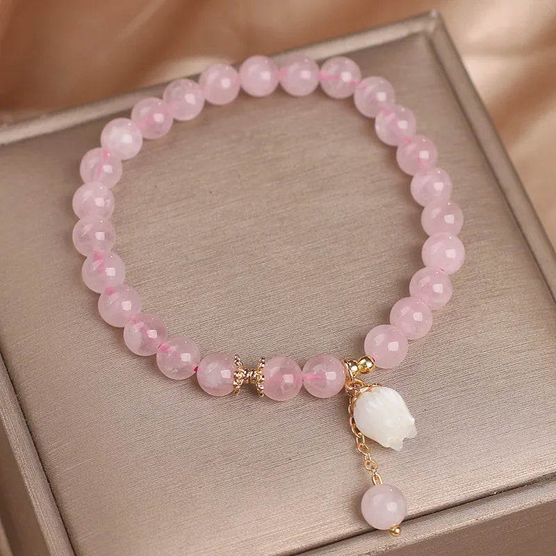 Rose Quartz Bracelet "Tulip"