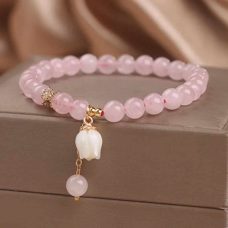 Rose Quartz Bracelet "Tulip"