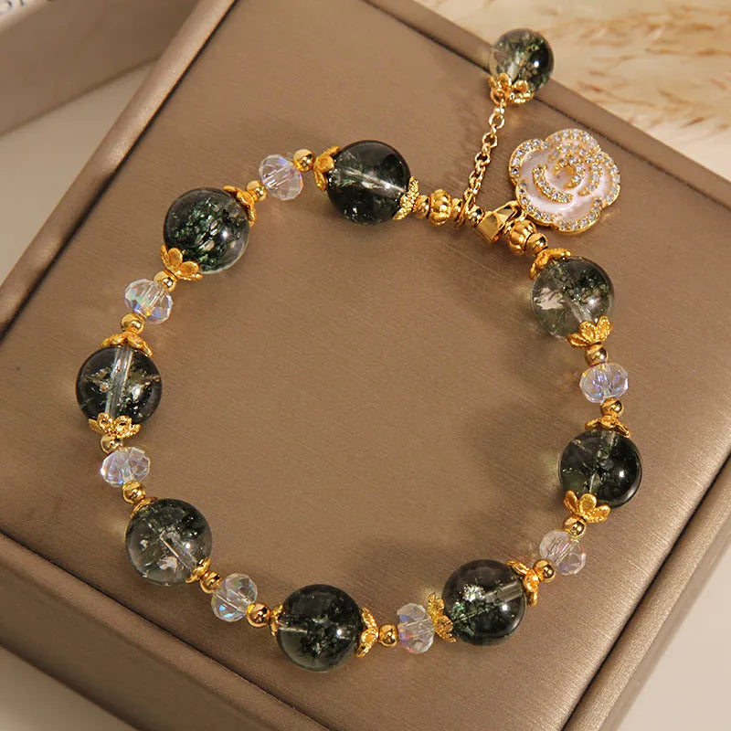 Green and Clear Quartz Bracelet – Oasis of Greenery